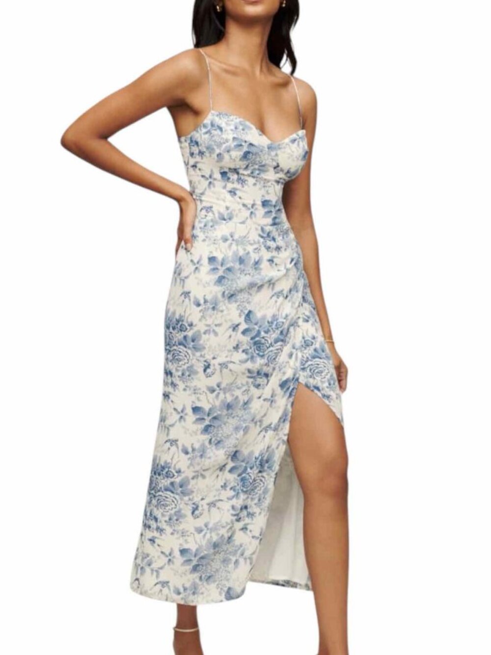 Reformation Blue and White Size 0 Dress